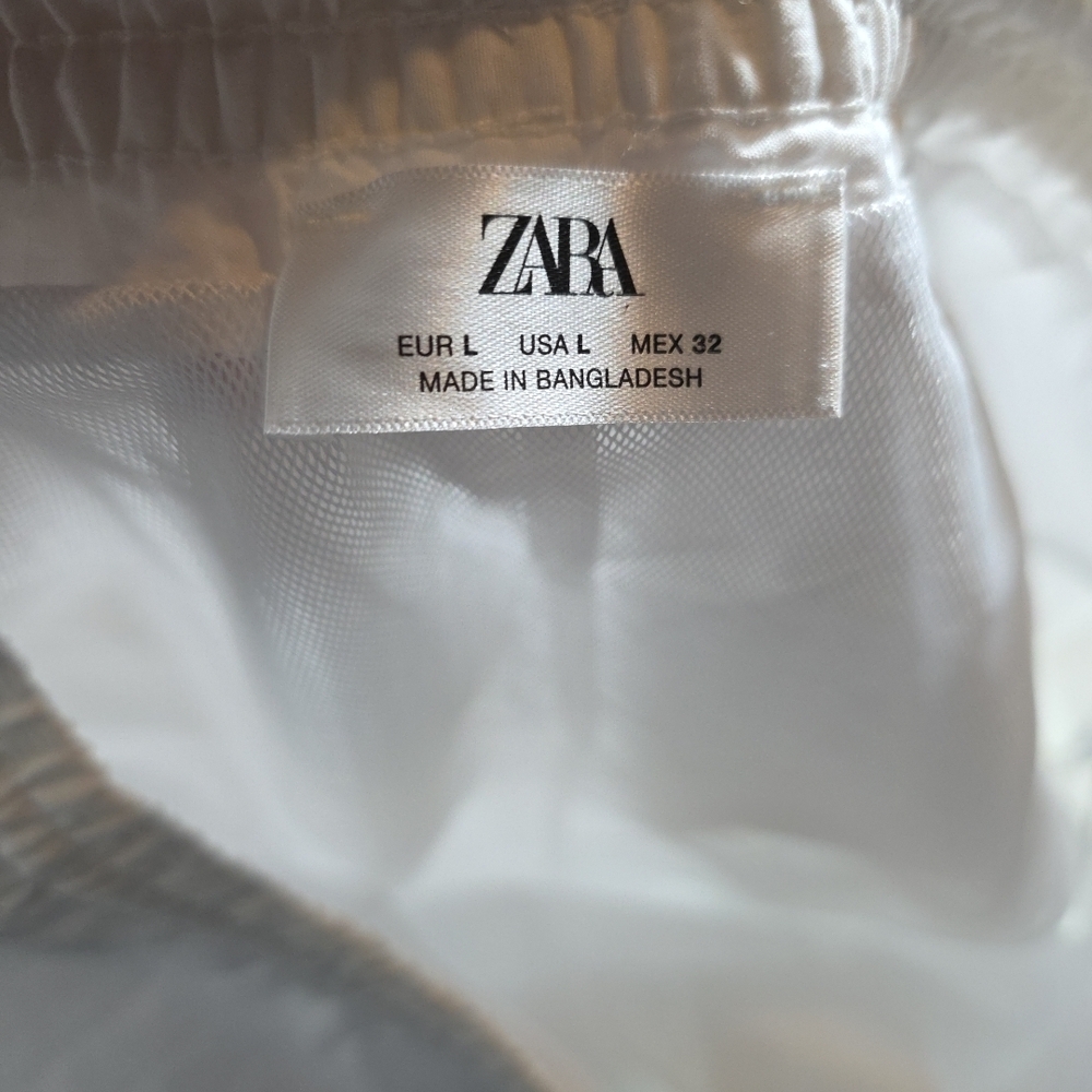 zara parachute white shorts sz large - Picture 7 of 8